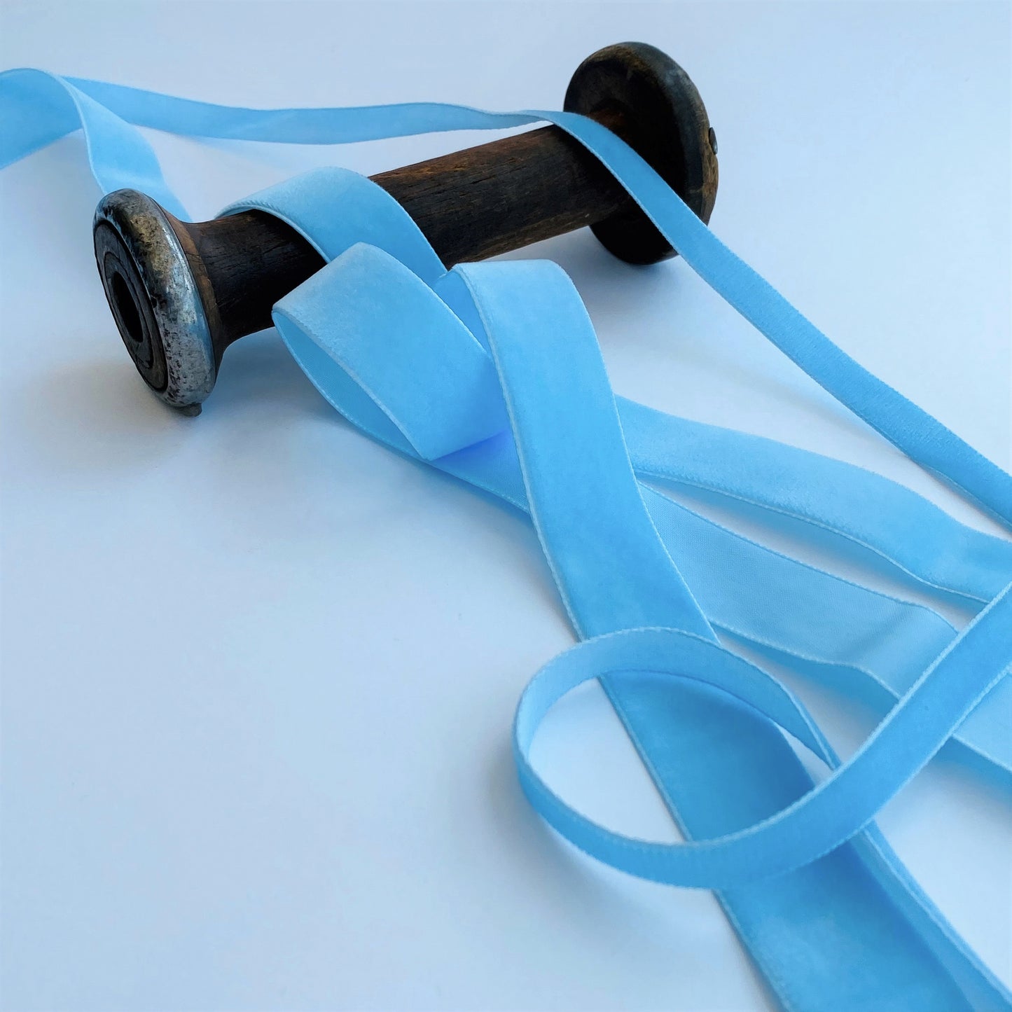 Saxe Blue Velvet Ribbon by Klein - Kleins Haberdashery