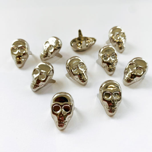 Metal skull studs - set of 10