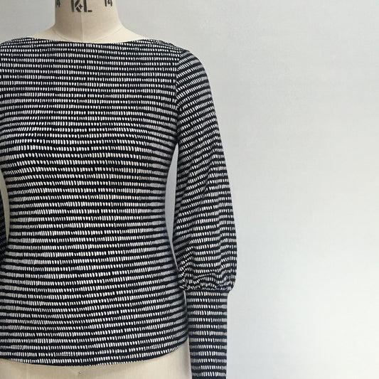 The Somerset t-shirt sewing pattern sewing pattern. Slash neck t-shirt with bishop sleeve indie sewing patterns, contemporary and modern sewing patterns made in the UK.