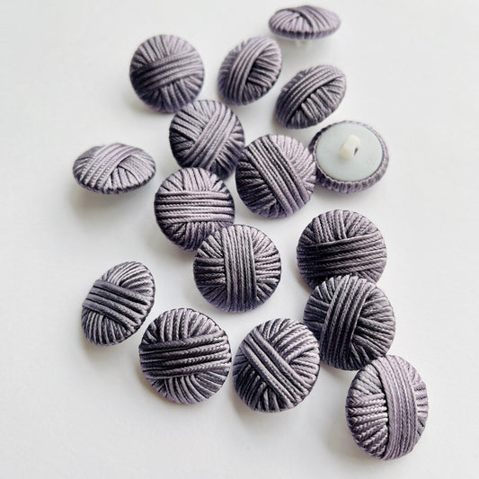 statement button, 2.3cm button, 1" button. lilac jacket button, silk corded button with knitted centres in large sizes. soutache cord button, passementarie buttons, 1980s button, 1940s button Vintage button.
