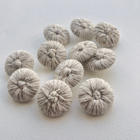 statement button, 2.3cm button, 1" button. brown jacket button, corded button with knitted centres in large sizes. soutache cord button, passementarie buttons, 1980s button, 1940s button Vintage button. Natural colour button, ivory, stone, beige, string colour button