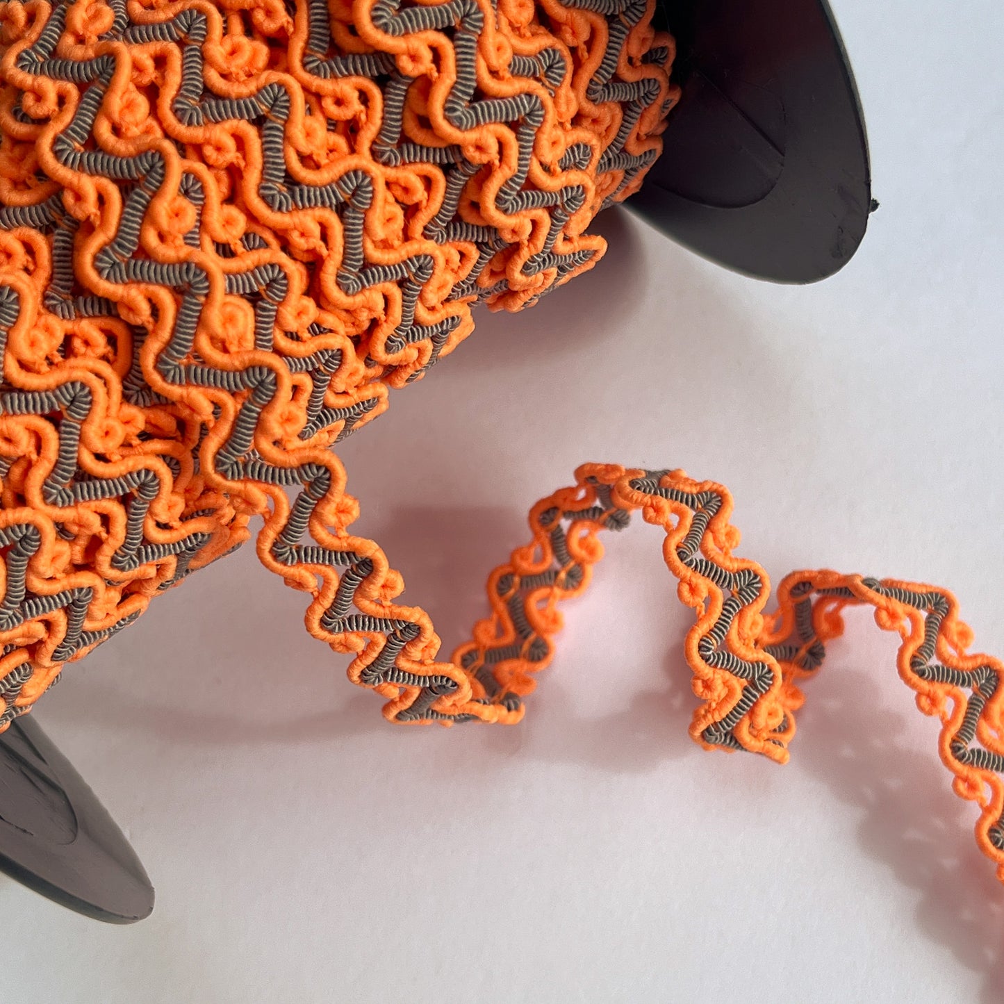 10mm Zig Zag Gimp Braid - Fluro Orange