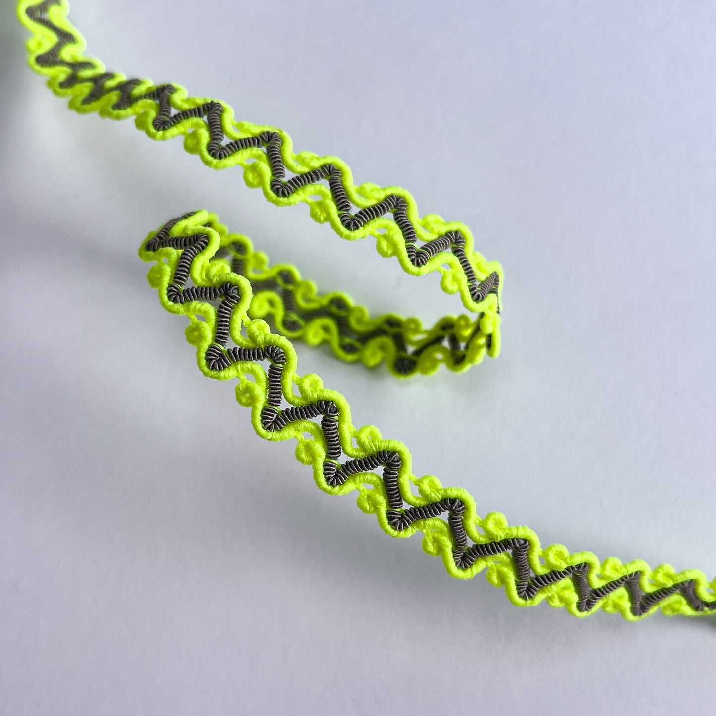 10mm Zig Zag Gimp Braid - Fluro Yellow