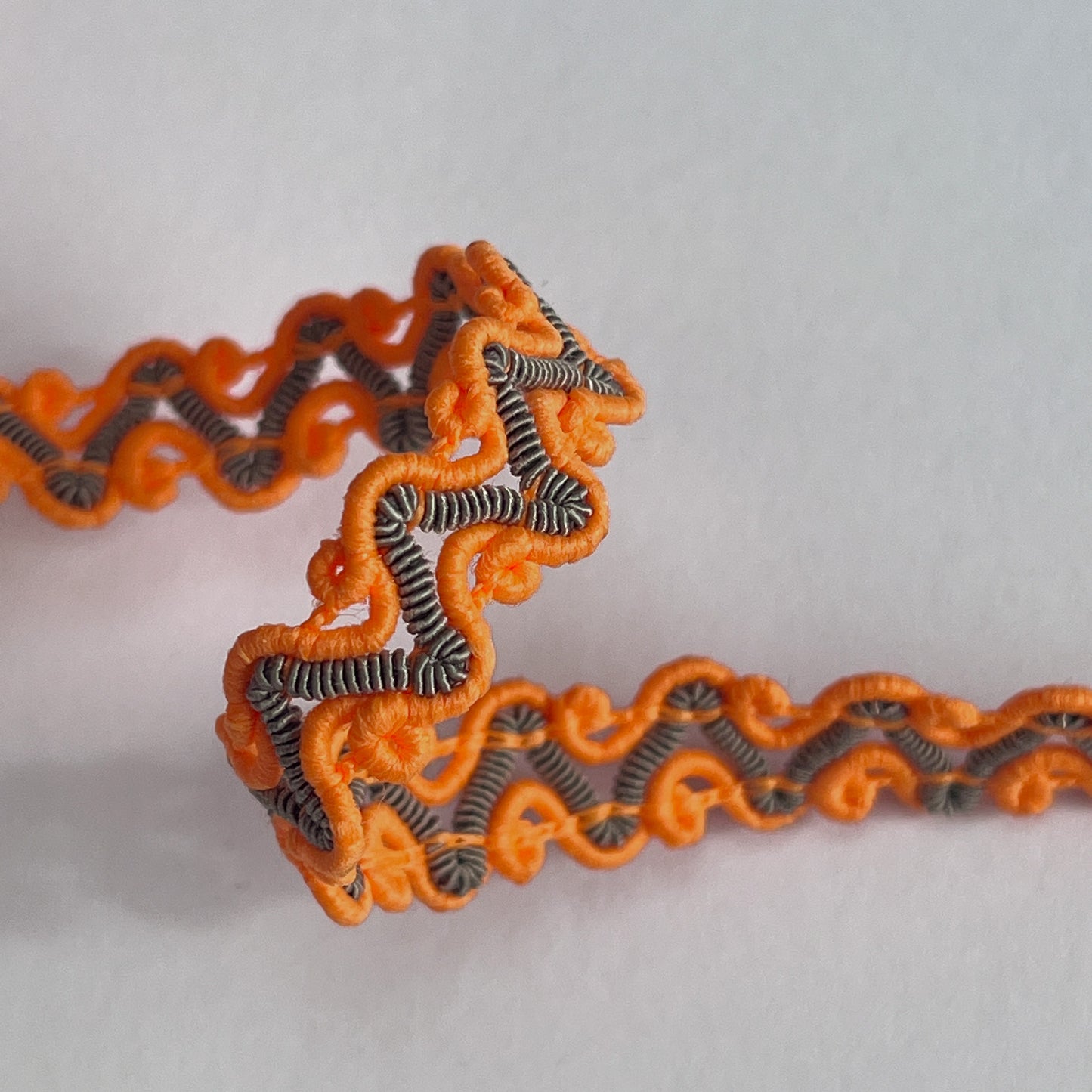 10mm Zig Zag Gimp Braid - Fluro Orange