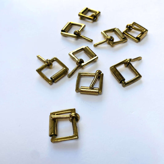 Antique Gold Rectangle Roller Buckle - 12mm - Kleins Haberdashery