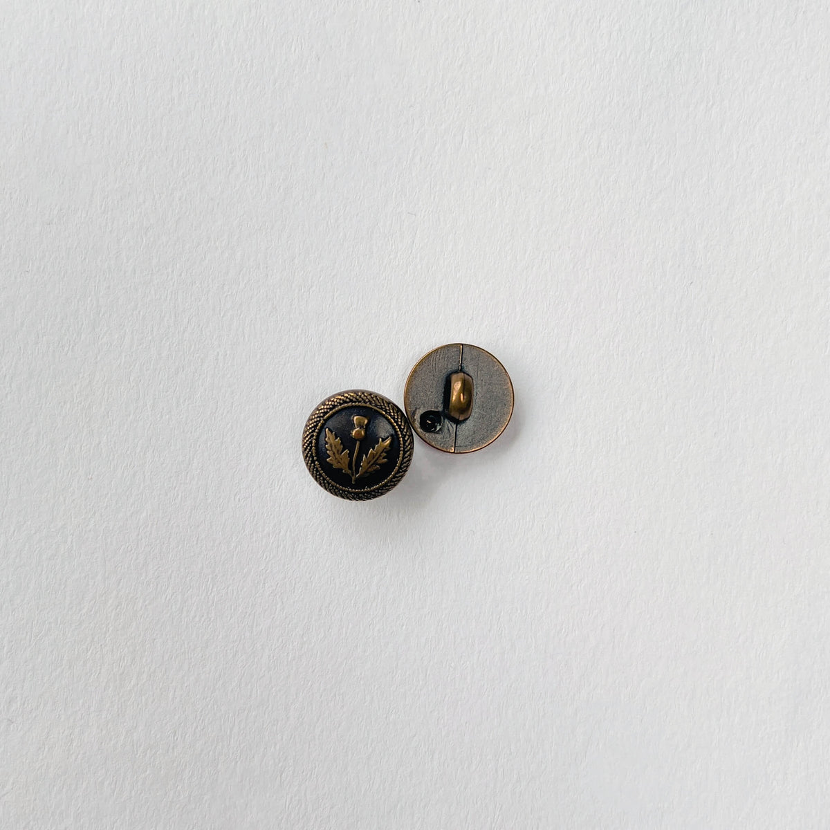 14mm brass military dome buttons with thistle design