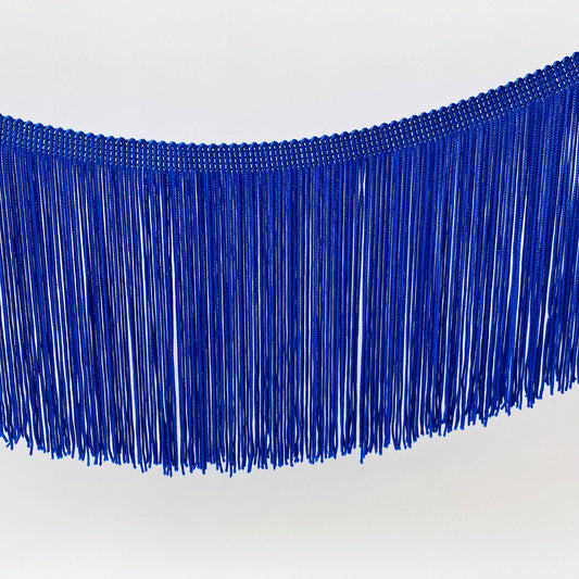 15cm Royal Blue Silky Soft Rayon Cut Fringe - Kleins Haberdashery