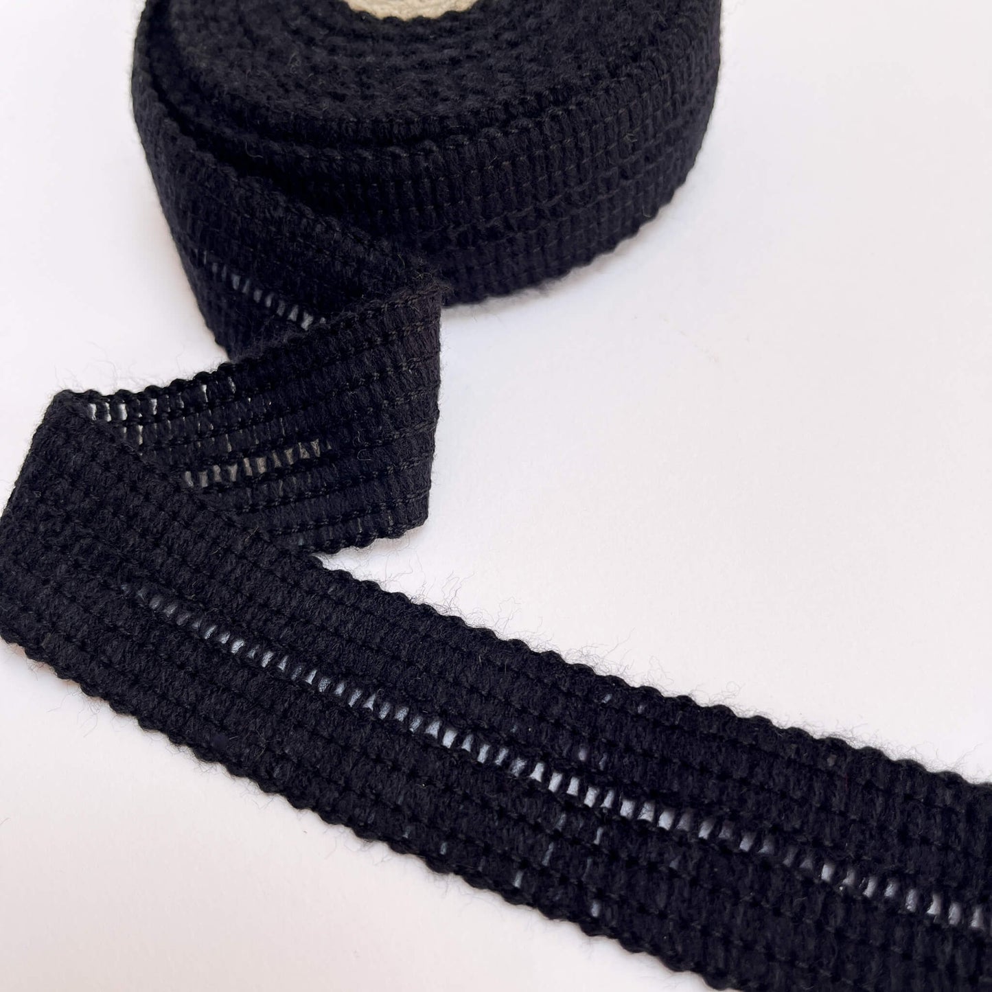 17mm BLACK knitted binding tape