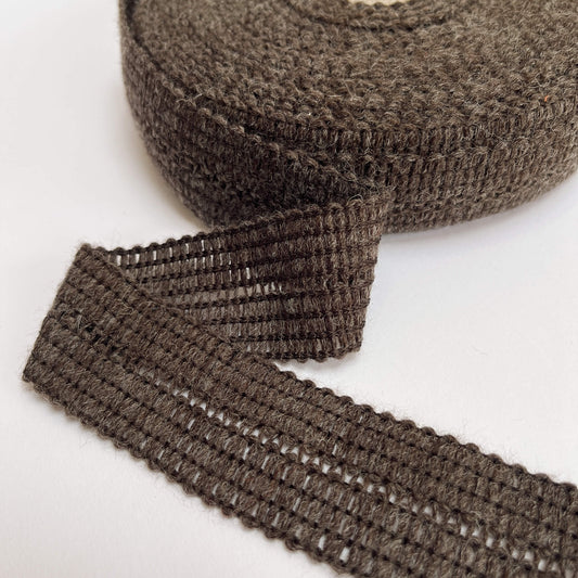 17mm Knitted Binding Tape - Brown