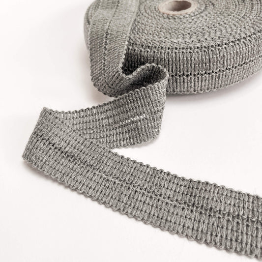 17mm Knitted Binding Tape - Grey