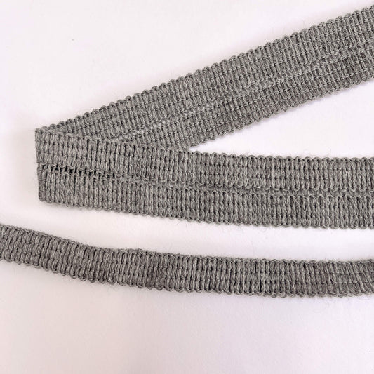 close up of 17mm Knitted Binding Tape - Grey
