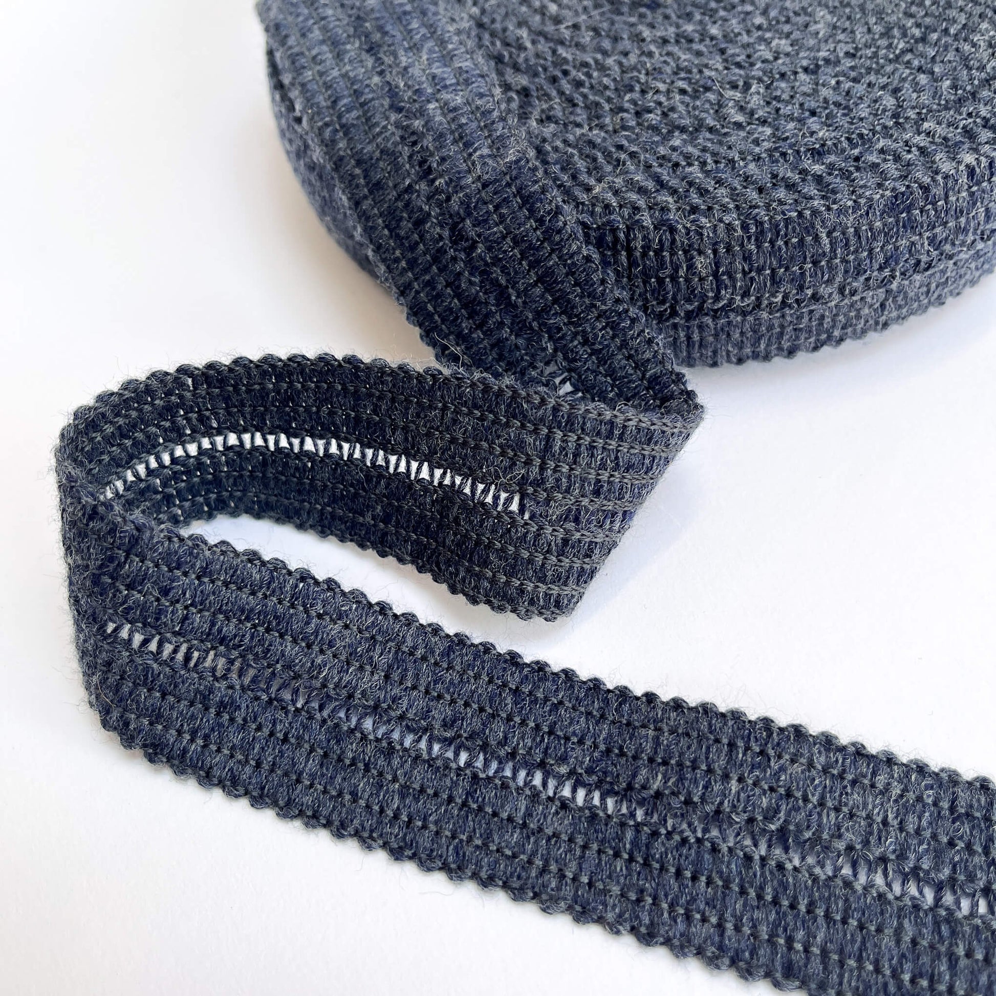 17mm blue knitted binding tape
