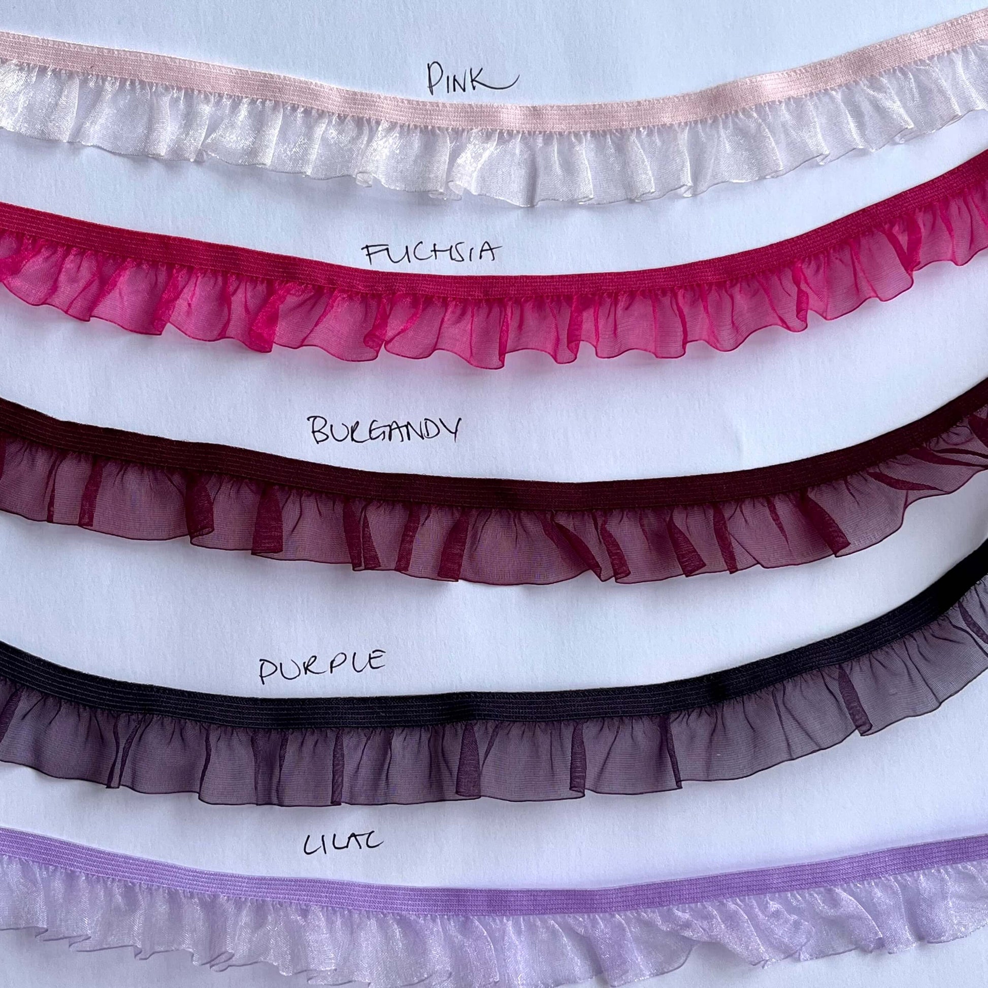 19mm Soft Delicate Sheer Stretch Chiffon Edging Trim for lingerie and knickers
