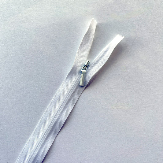white zipper on a white background