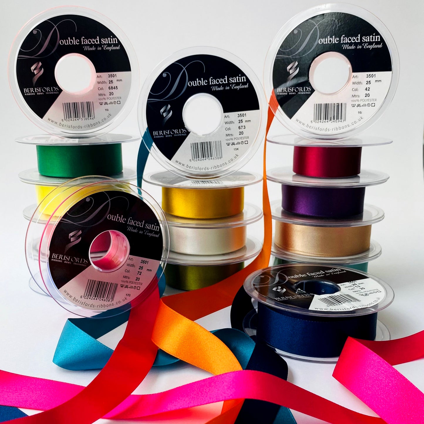 25mm double face sided satin ribbon