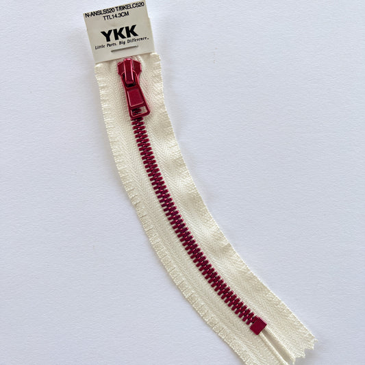 #5 Curved Zip by YKK - Pink teeth