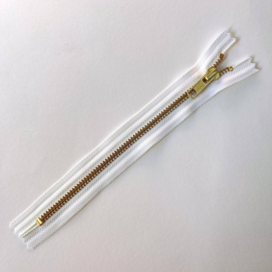 #5 Weight Closed End WHITE Zip by YKK - 20cm - Kleins Haberdashery