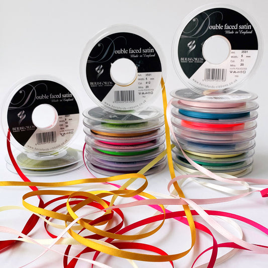 5mm Double face satin ribbon often used for hanging tape in garments