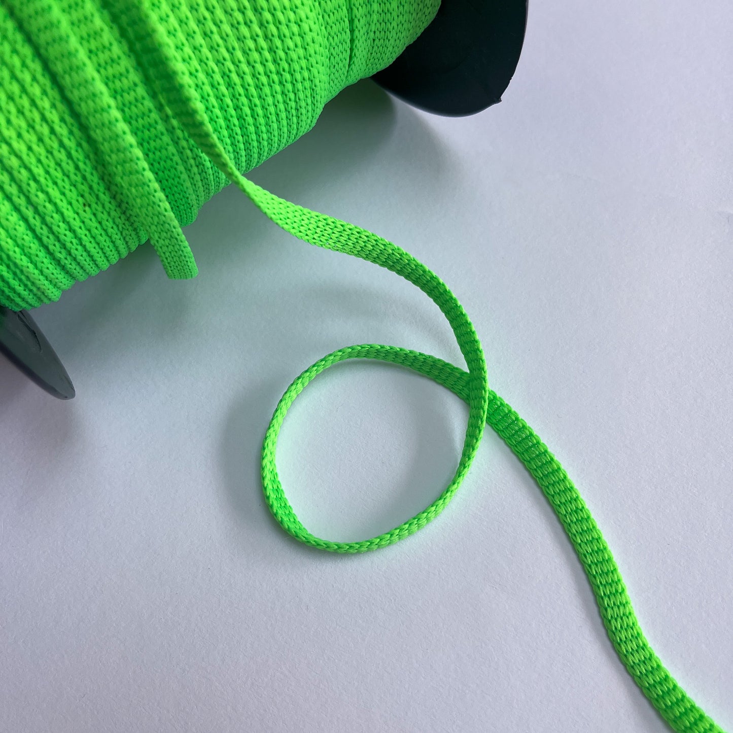 5mm Flat Cord 5mm - Fluro Green