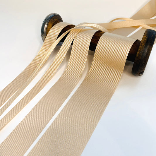 Champagne Grosgrain Ribbon - 5 widths