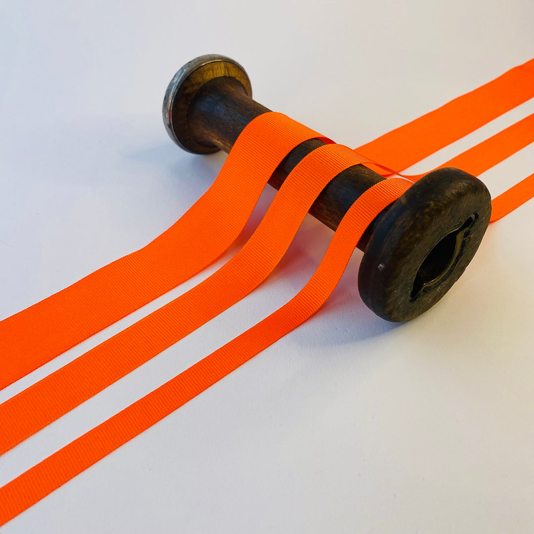 Neon Orange Grosgrain Ribbon - 5 widths