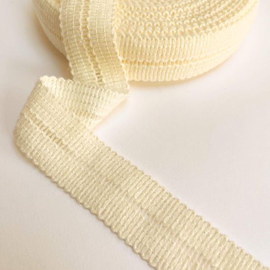 Cream 17mm Knitted fold over Binding Tape 