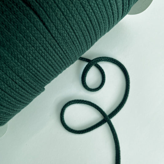 8mm Soft Plaited Cord - Forest Green