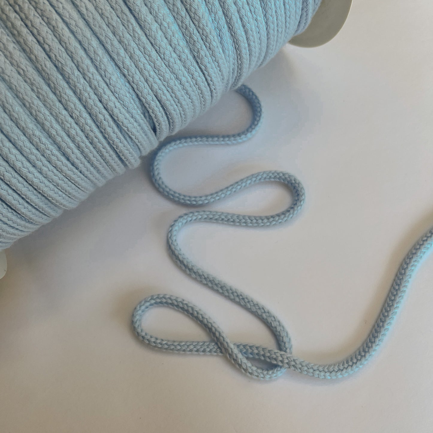 8mm Soft Plaited Cord - Light Blue