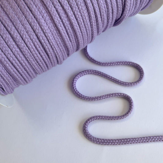 8mm Soft Plaited Cord - Lilac