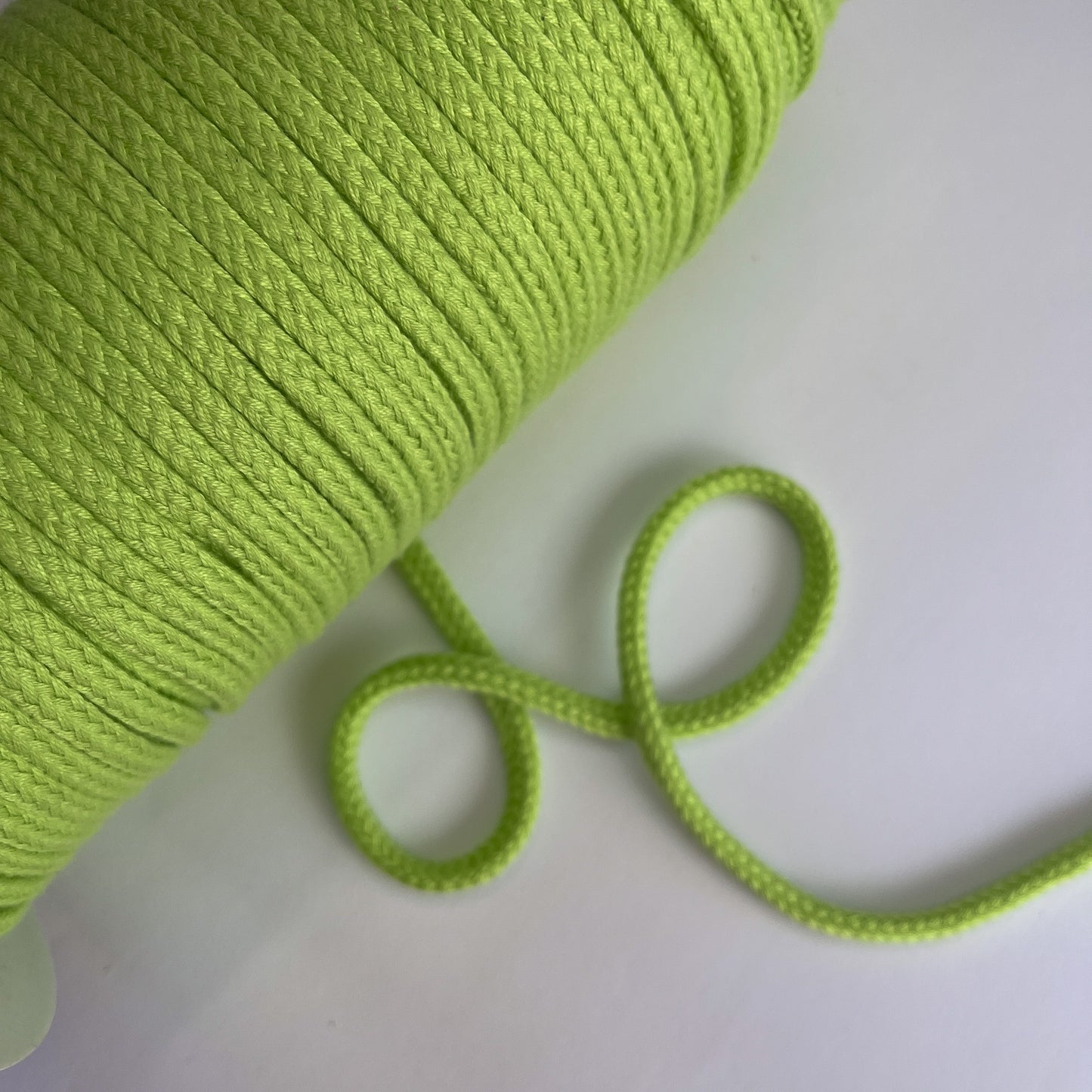 8mm Soft Plaited Cord - Lime Green