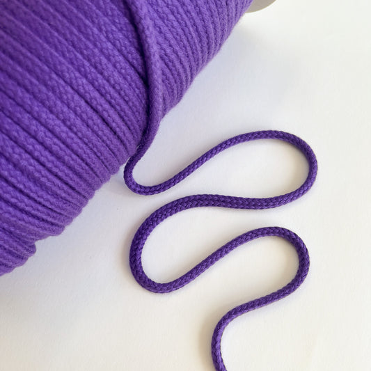 8mm Soft Plaited Cord - Purple