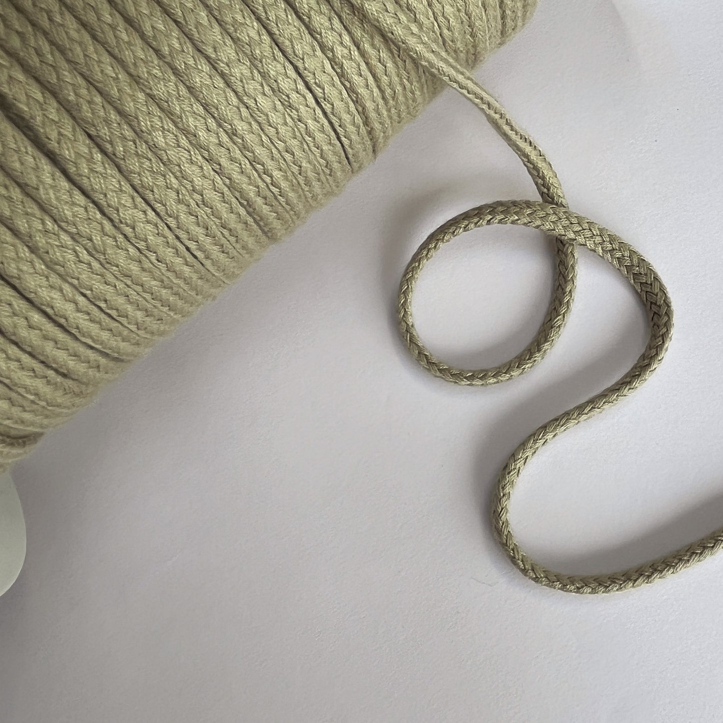 8mm Soft Plaited Cord - Stone