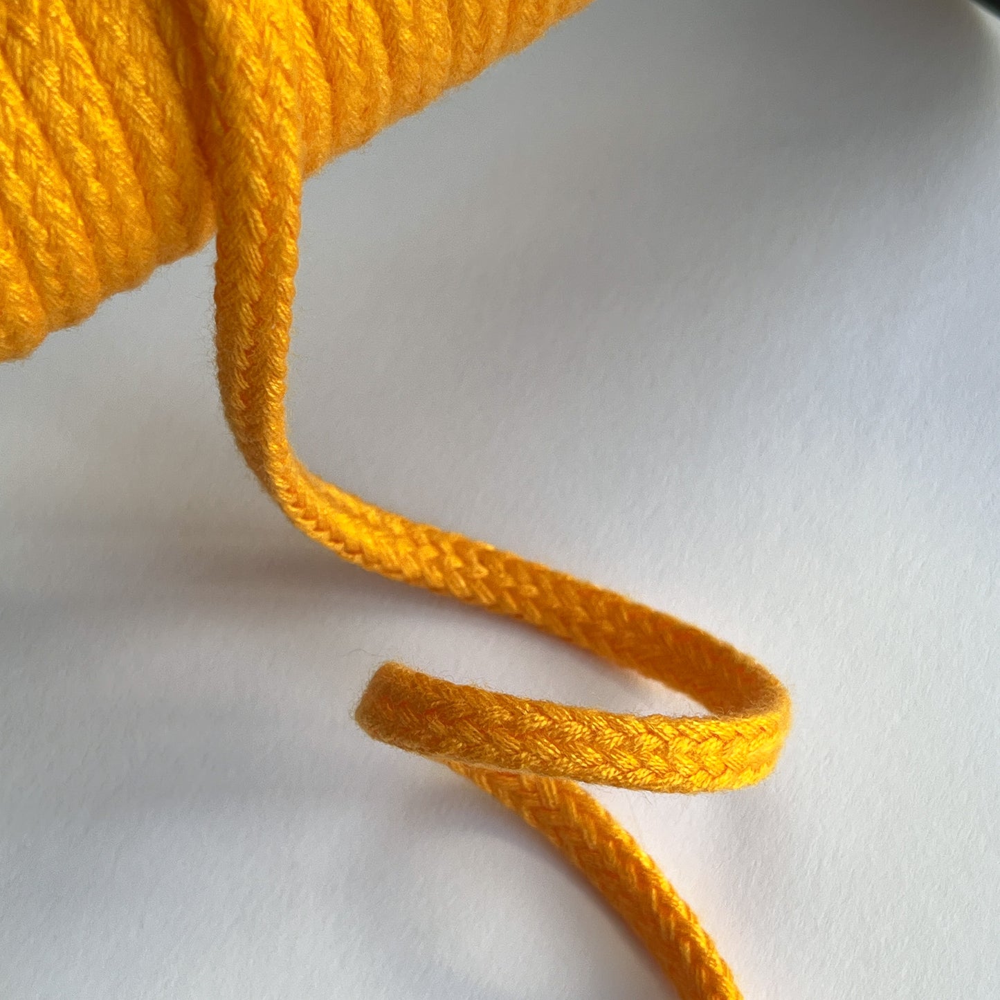 8mm Soft Plaited Cord - Sunflower Yellow