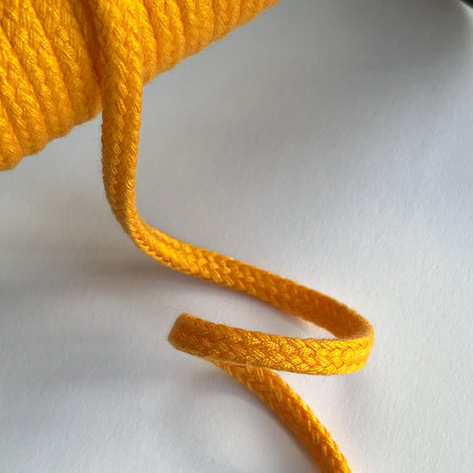 8mm Soft Plaited Cord - Sunflower Yellow