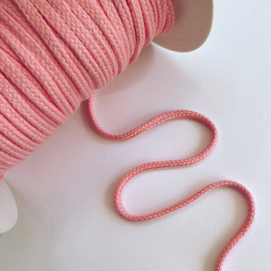 8mm Soft Plaited Cord - Pink