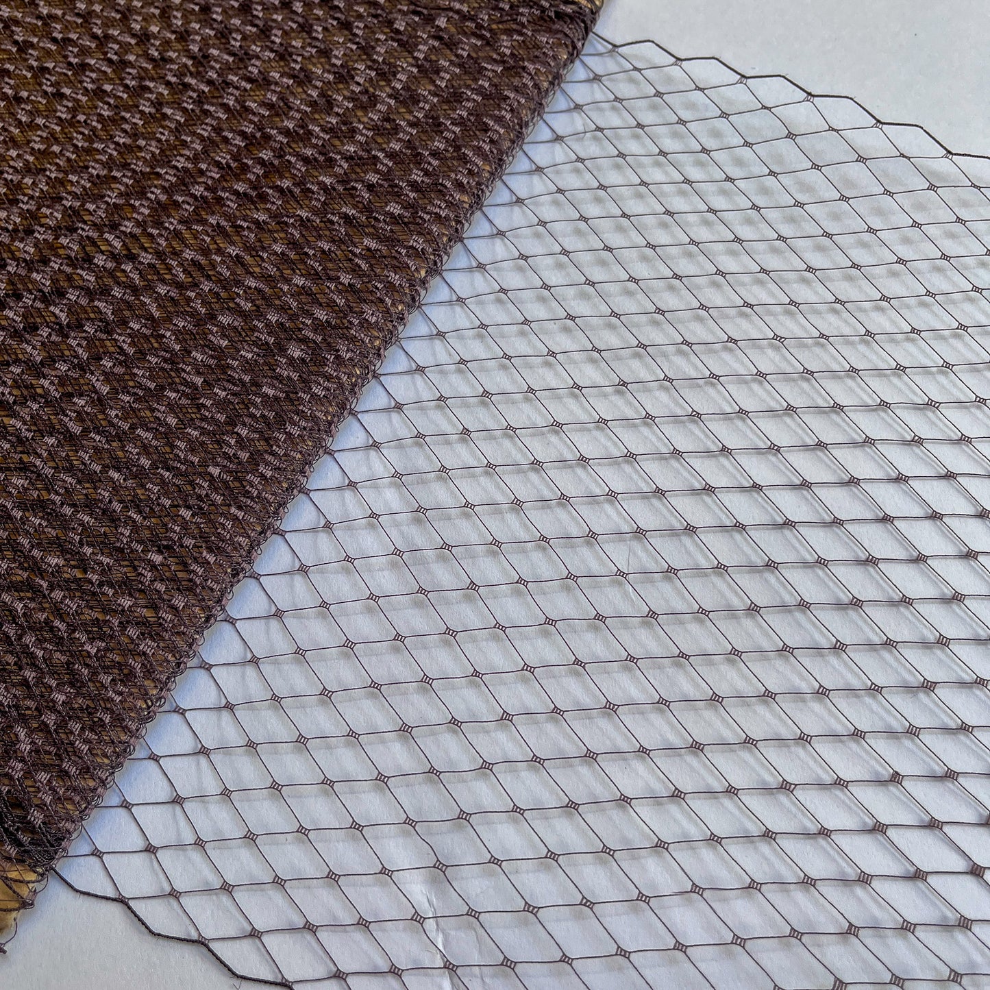 Birdcage Hat Veiling - Brown