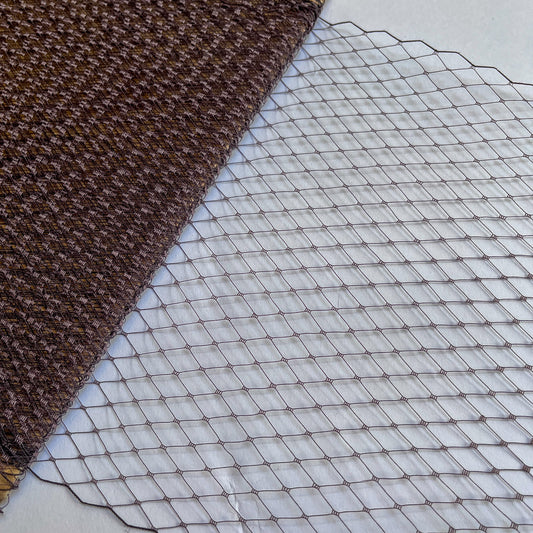 Birdcage Hat Veiling - Brown
