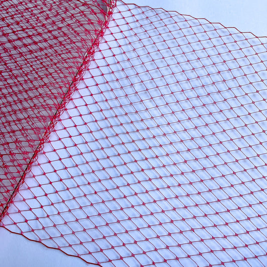 Birdcage Hat Veiling - Red