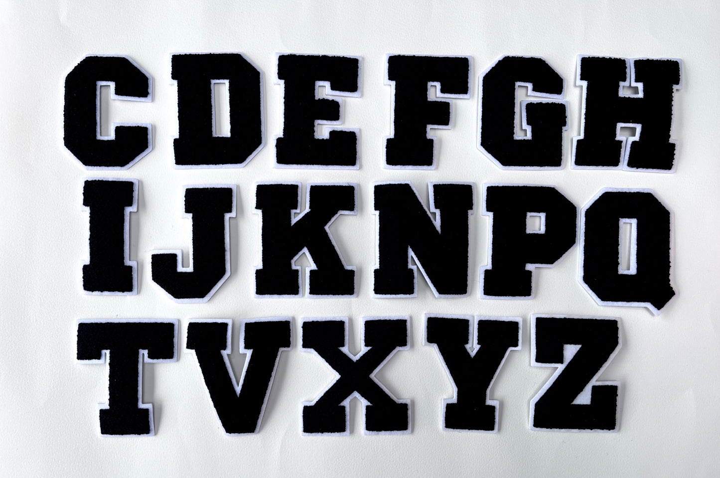 Black Chenille Iron On Varsity letters