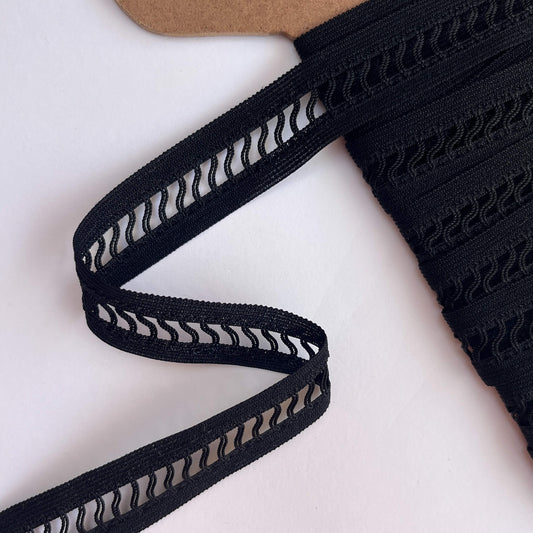 Black Ladder Braid insertion Trim