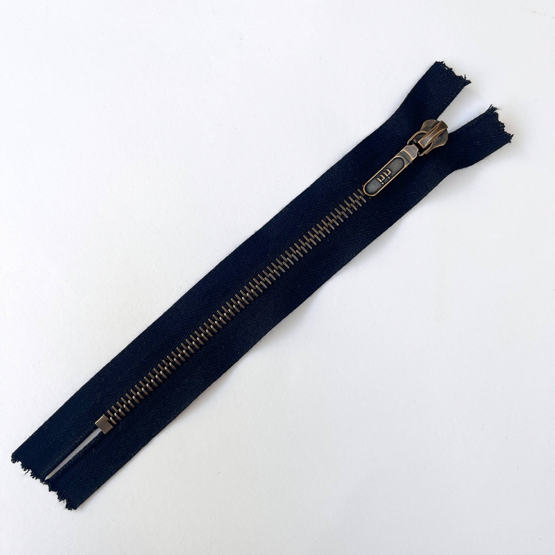 RiRi Zip by RiRi with antique brass metal teeth and lozenge puller - Kleins Haberdashery
