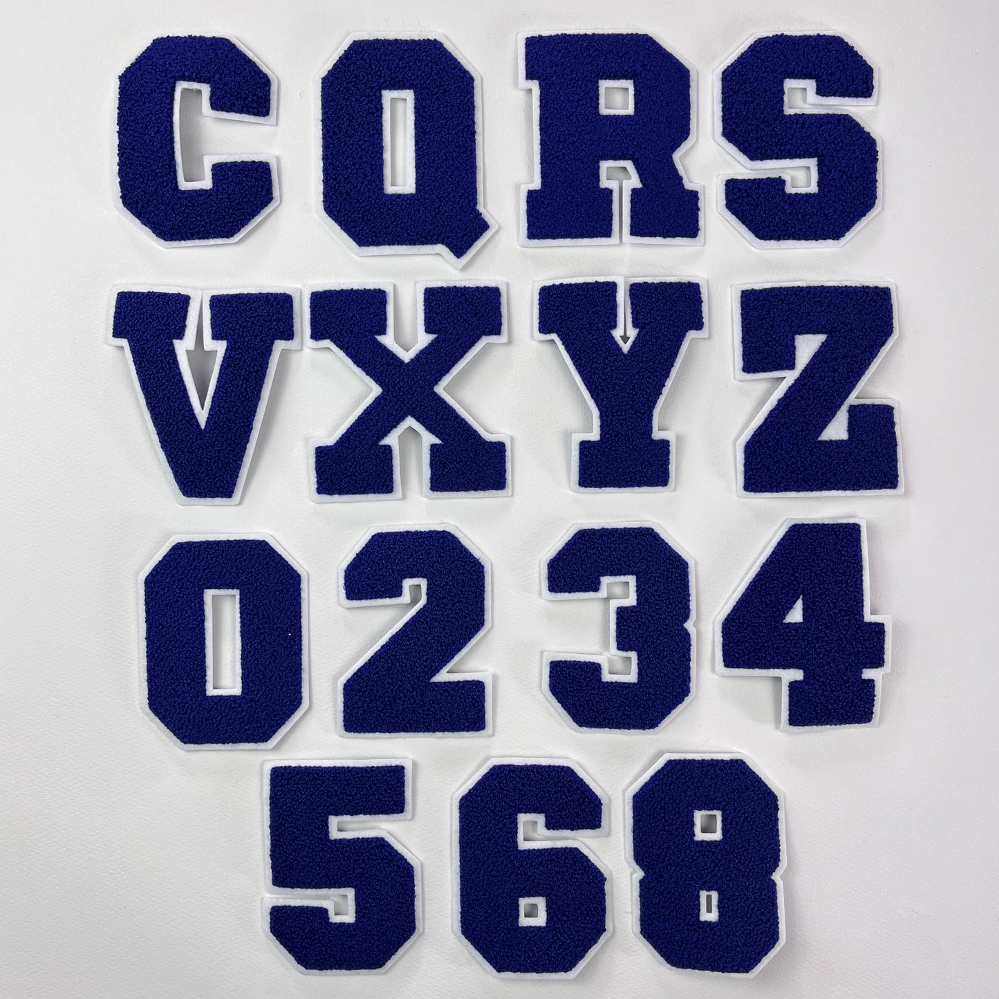 Blue Chenille Iron On Varsity letters