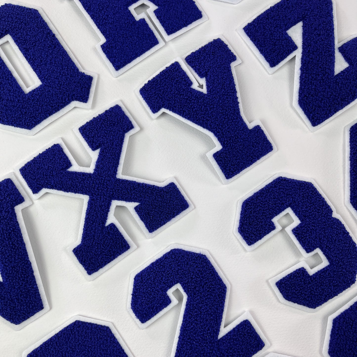Blue Chenille Iron On Varsity letters