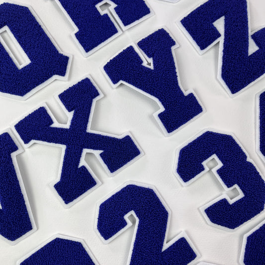 Blue Chenille Iron On Varsity letters