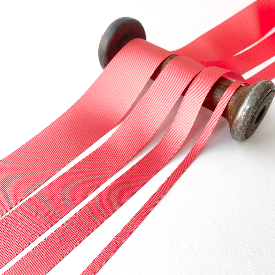 Coral pink grosgrain ribbon