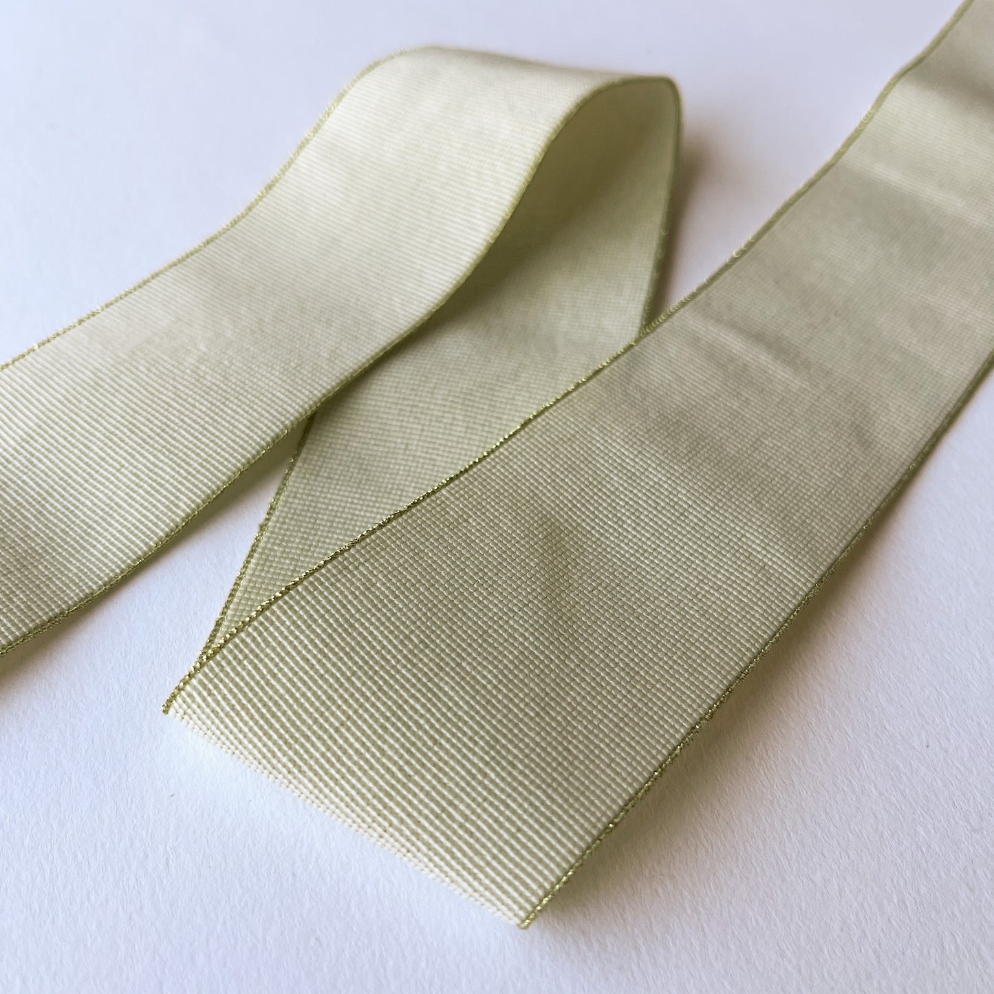 Cream and Gold Grosgrain Elastic – 2 widths