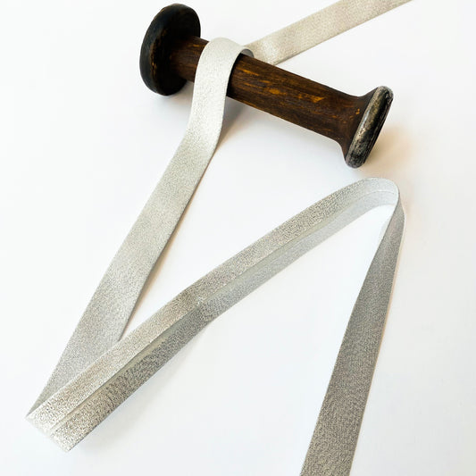 Silver Metallic Bias Binding