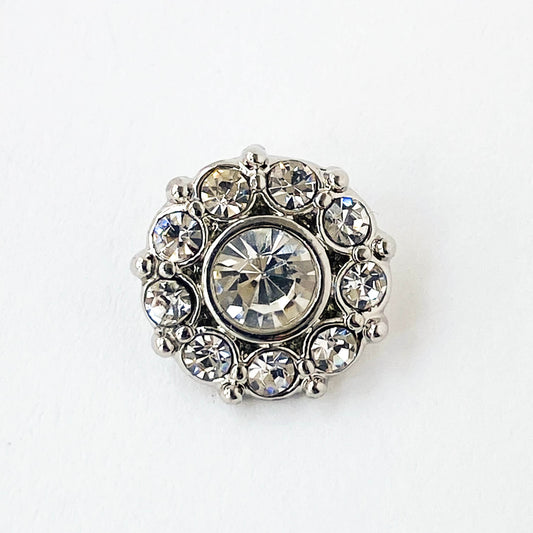 15mm Silver Diamanté Button