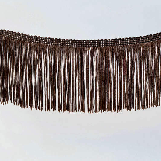 10cm Brown Silky Soft Rayon Cut Fringe