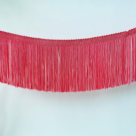 10cm Candy Pink Silky Soft Rayon Cut Fringe